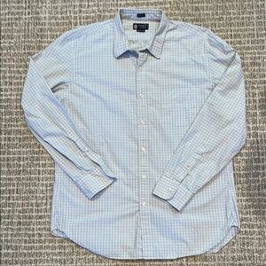 New Men's J CREW Blue/Yellow Checkered Button Down Collared Shirt Sz XL